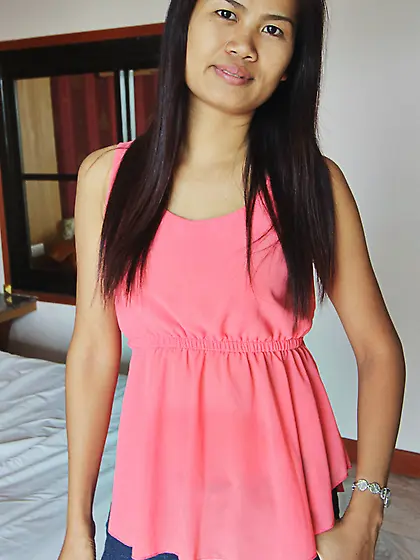 Oriental minx is rammed in her hairy snatch on white bedsheets a