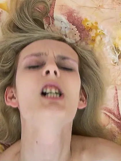 Slim blonde babe stop