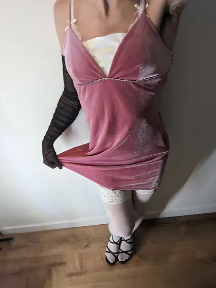 Pink Dress and Black Dildo