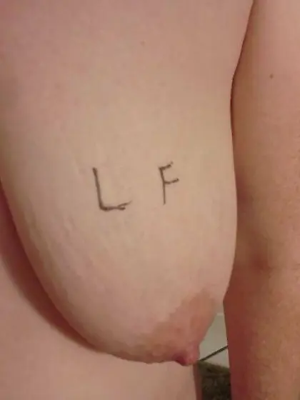 Wendy's saggy redhead tits exposed by husband