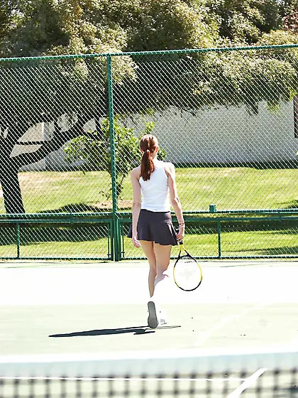 Erika FTV strips her tennis dress outdoors on the court and show