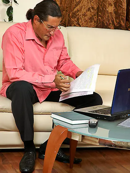 Slutty young secretary going for her older...