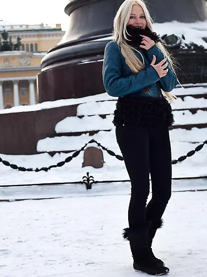 Alysha A is a sweet blondie and she is relaxing in a public bath