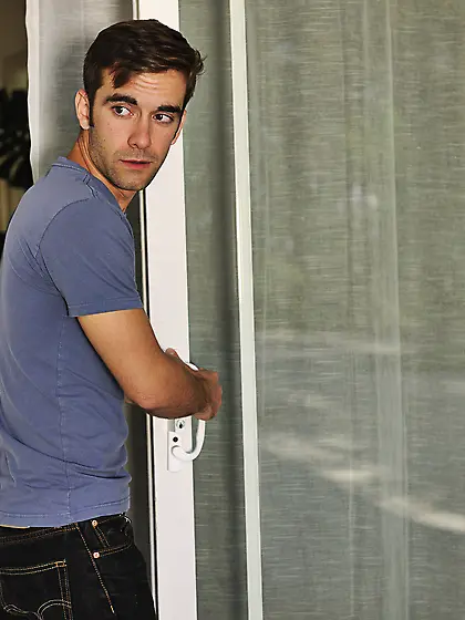 Attractive redhead slut waits for her secret,  hung lover to bust