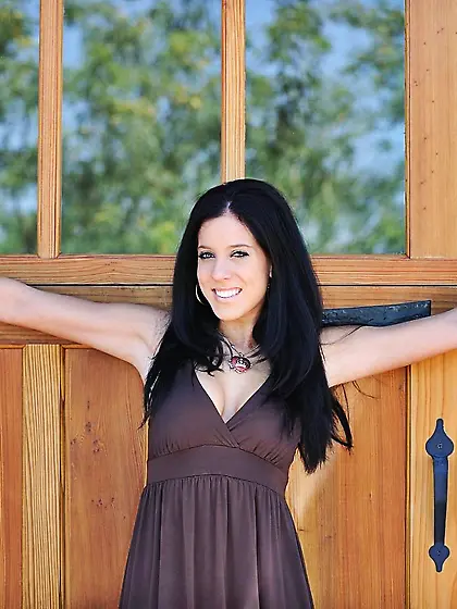 Tall busty brunette babe Tatiana FTV strips nude then shows ever