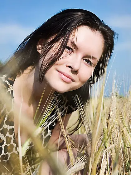 Lovely brunette loves nature and enjoys it...