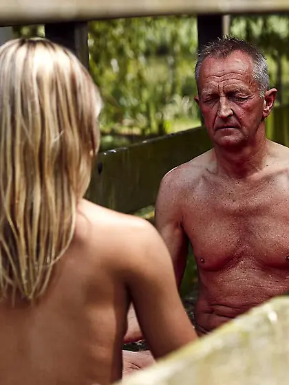 Skinny man drilling hard