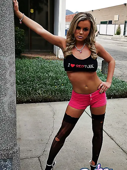 Blonde slender stockings