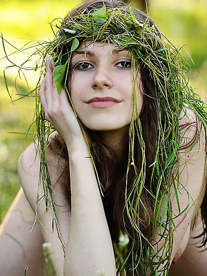 Gorgeous brunette teen Mira K poses playfully and makes hot outd