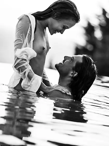 Classy babe spoiling lucky