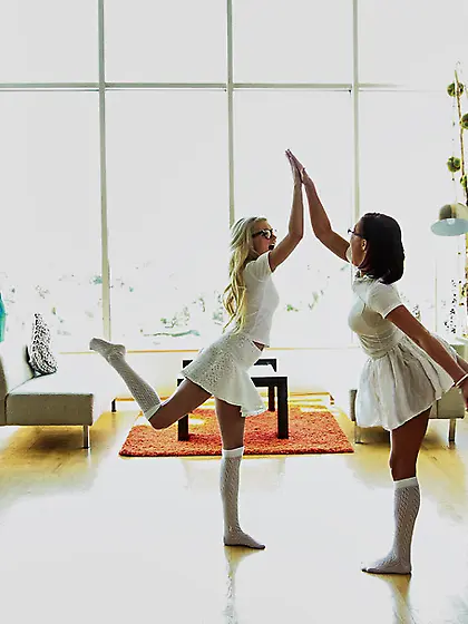 Cute ballerinas wait meet