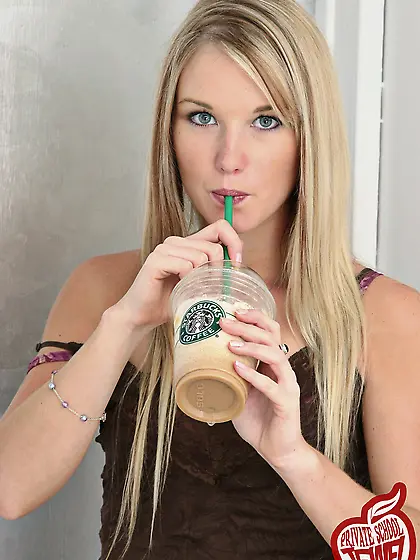 Private Jewel strips down her sexy brown t-shirt,  purple bras an