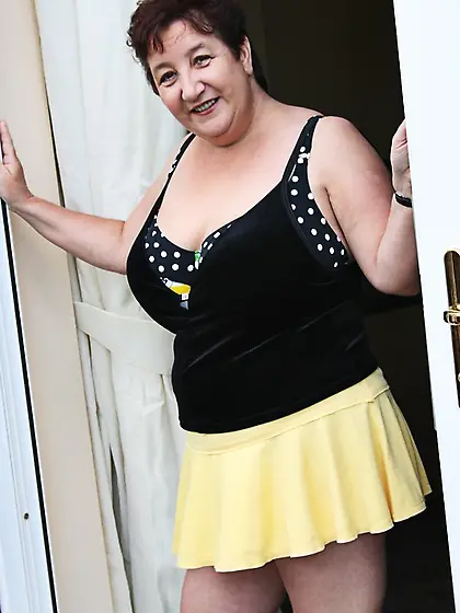 Hot granny teases size