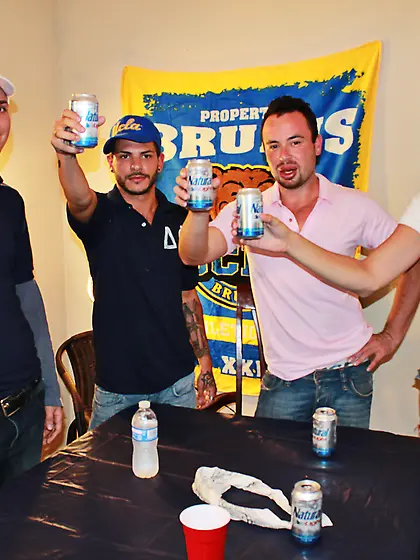 Handsome party hunk slowly