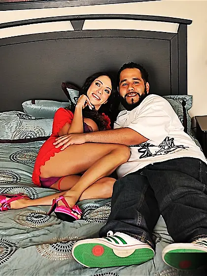 Tall brunette pink lingerie