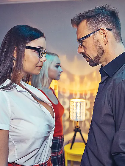 Marilyn Sugar and Sofia Lee share big pulsating cock