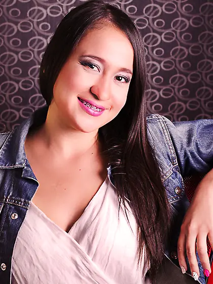 Latin teen with brown hair and nice tits