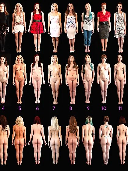 On / off front / back nudes before / after