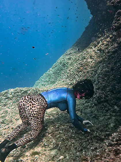 latex mask underwater