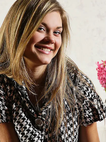 Hot young cutie Kathleen Pitts is getting nude and bending in ex