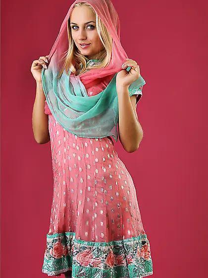 Slender blonde with flexible sexy body Gerra A is taking off som