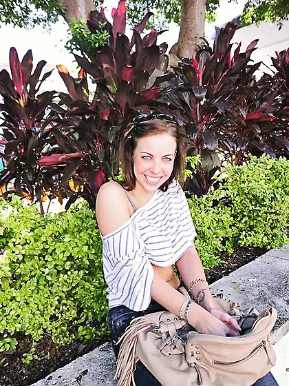 Sweet Krystal Banks with nicely shaped ass gets her pink hole st