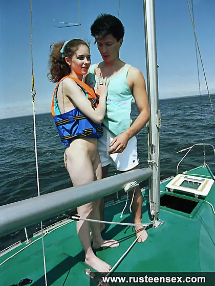 Teen brunette fucked on the yacht