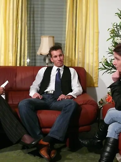 Mature chick wearing black