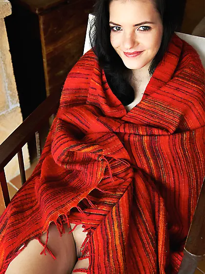 Luckily,  this dark-haired teen quickly dispatches of her scarlet