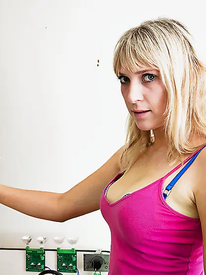 Get ready for some delicious pussy as she shows off at work