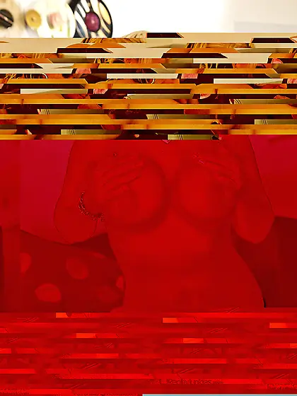 Busty blonde Phoenix Marie slides panty down to knees and shows