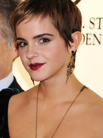 Emma Watson,  cum for Emma Watson's pixie haircut.