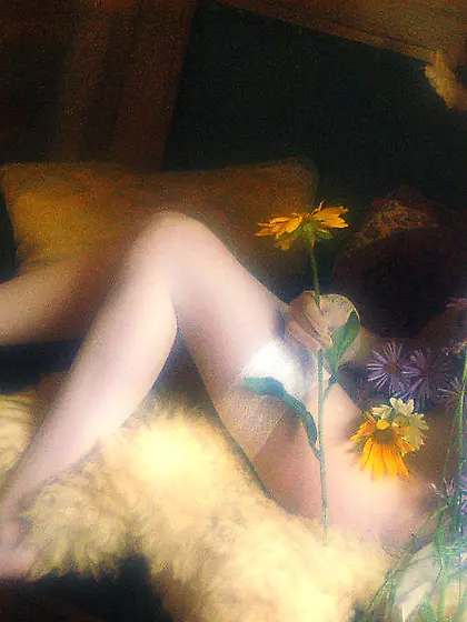 Katya B takes her clothes off on the bed and shows us her fantas