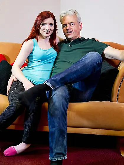 Middle-aged man can't stop fucking such a sweet pussy this redhe