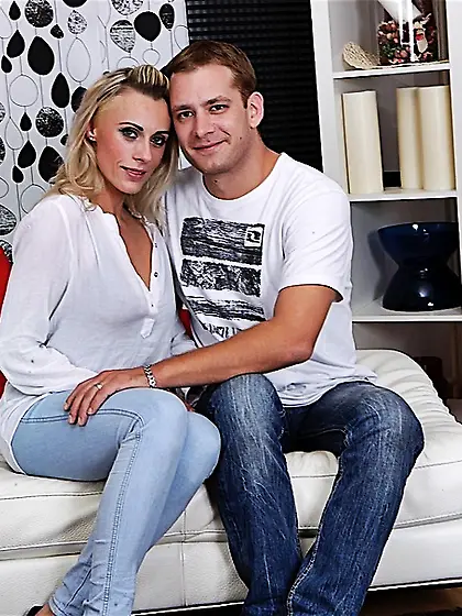 Gorgeous blonde babe tight