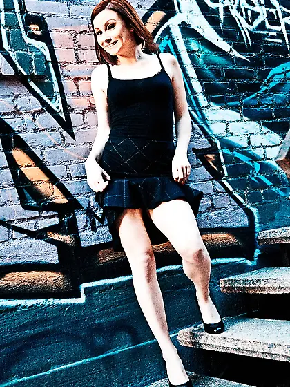 Sweet brunette chick black