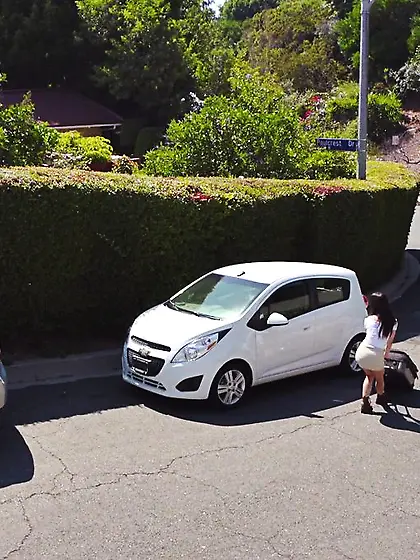 Skinny long-haired naughty teen