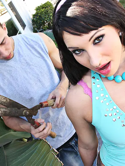 Girl gets throat fucked hardcore.