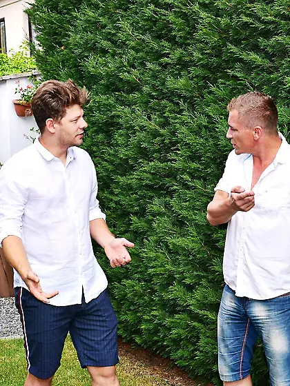 Busty naked girl sucks cock