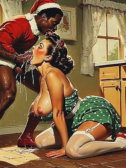 Xmas cards,  Housewives and Black Santa