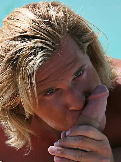 Guys others dick poolside