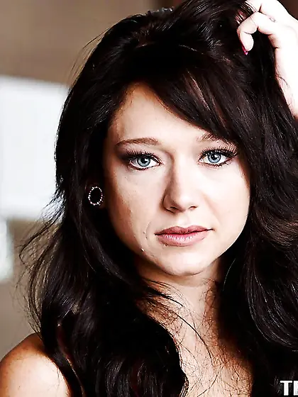 Black-haired cute girl Sky Light undresses and spreads pussy lip