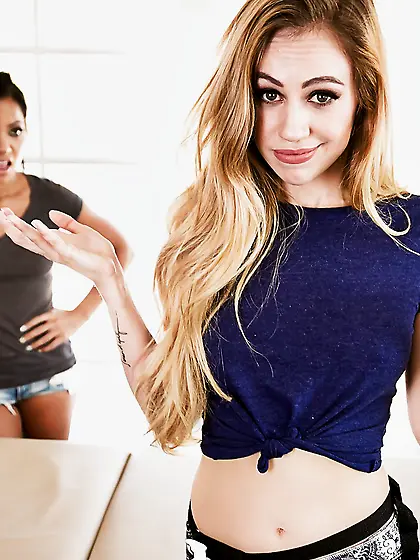 Hot lesbian couple Morgan and Lyra eat each other's wet pussy af