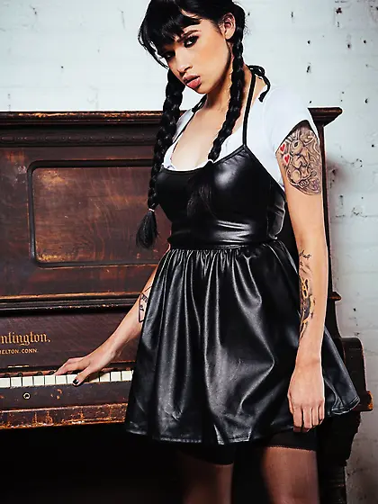 Small tittied goth naked