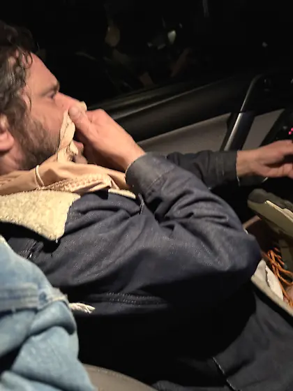 Daddy smelling my scent while driving