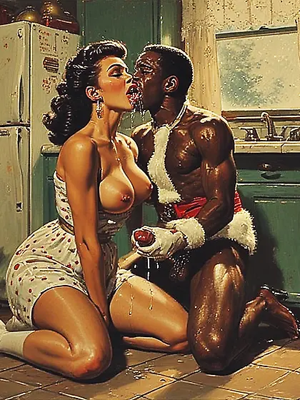 Xmas cards,  Housewives and Black Santa