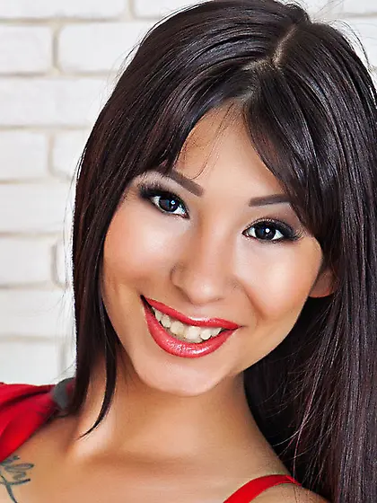 White girl black hair