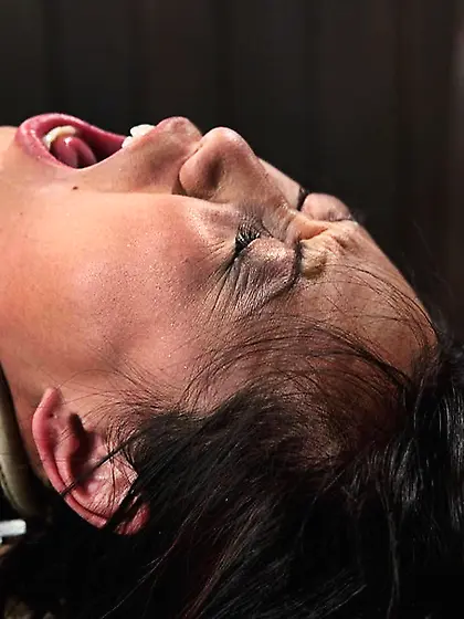 Alluring asian winces pain