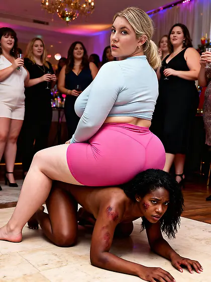 Pawg bbw sits on nigger at party