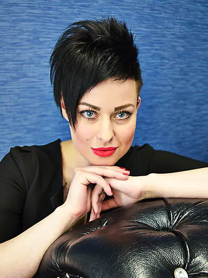 White girl black hair